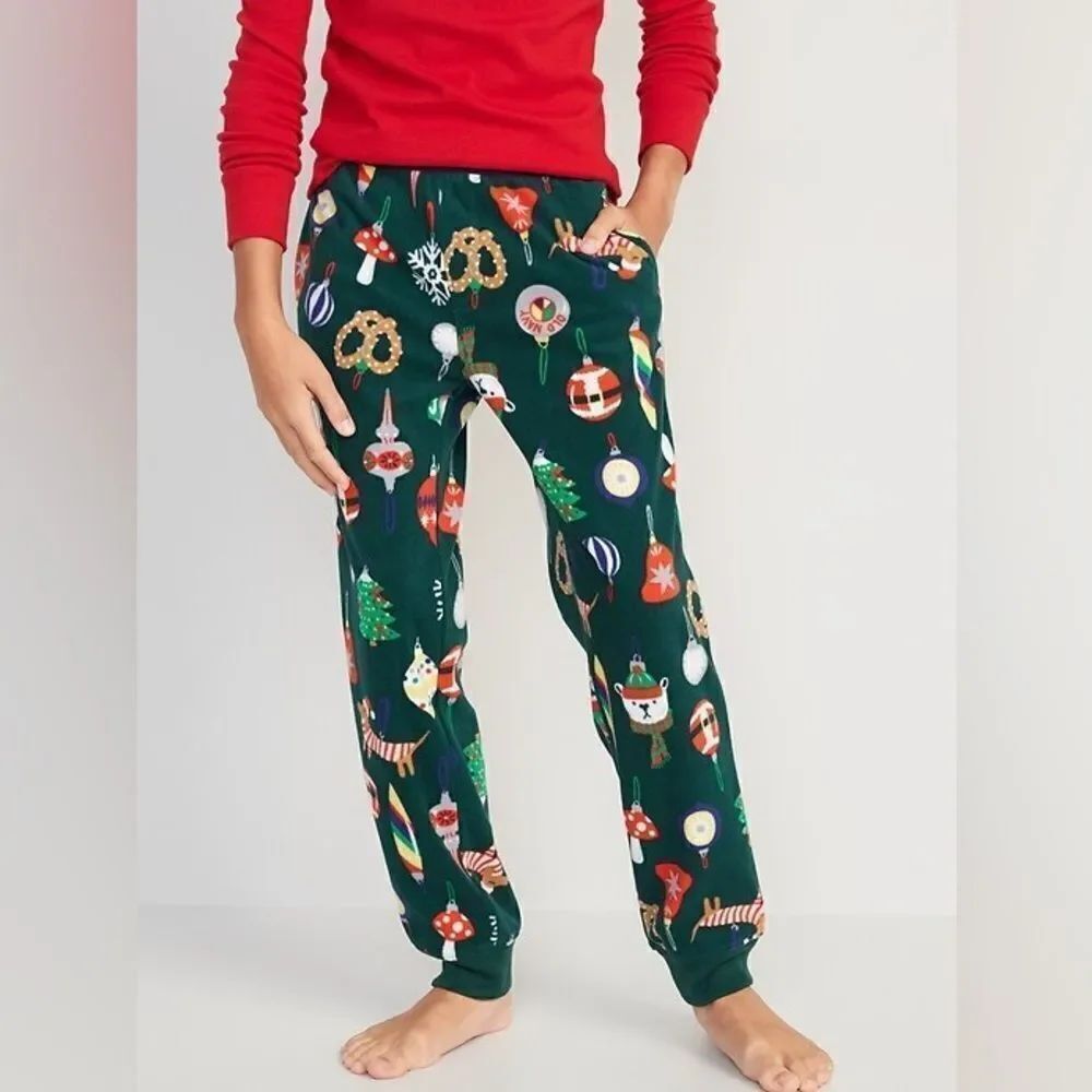 Old Navy Patterned Microfleece Pajama Jogger Pants - Christmas Size Large
